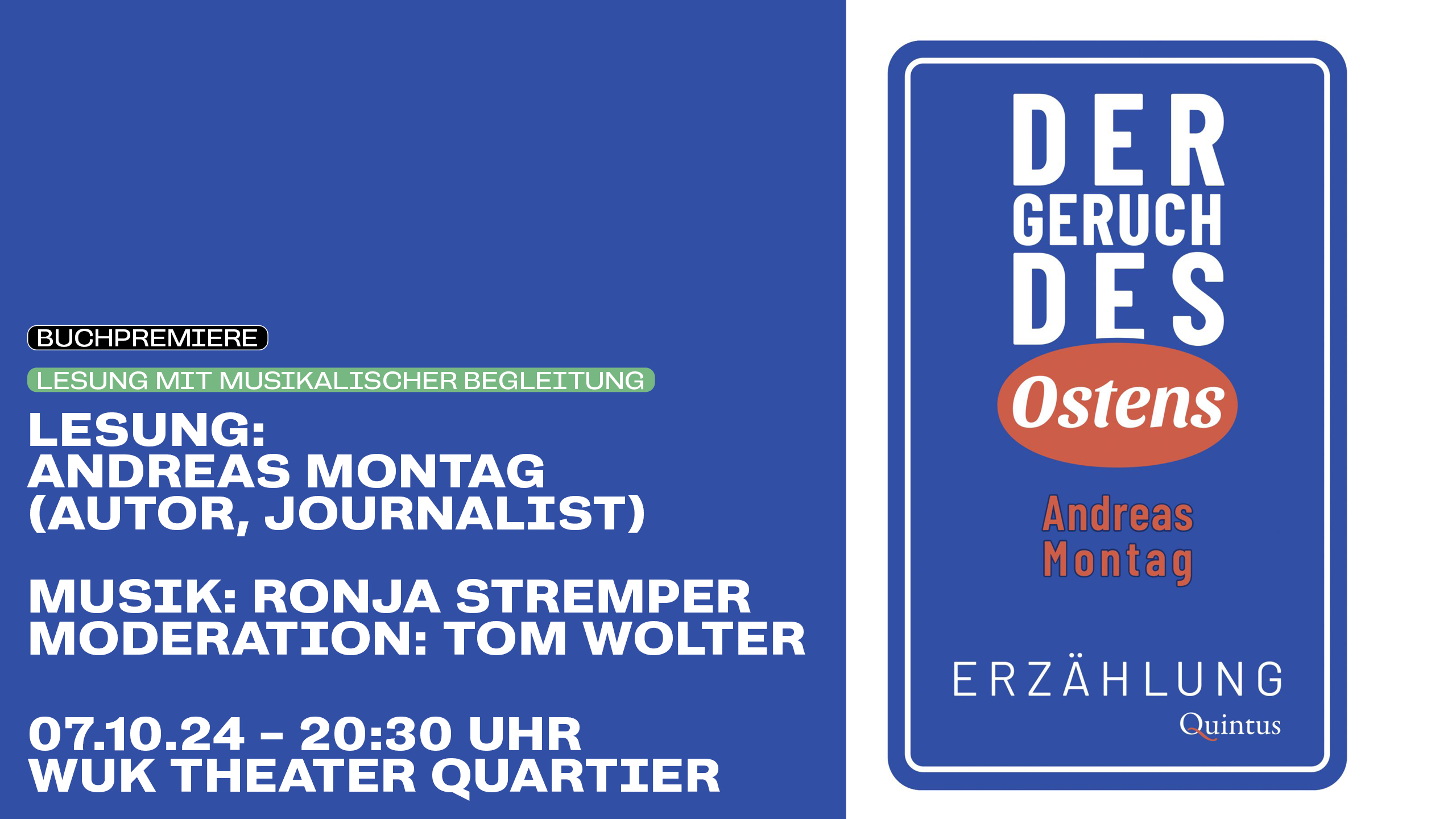 Mehr über den Artikel erfahren Buchpremiere Andreas Montag: Der Geruch des Ostens